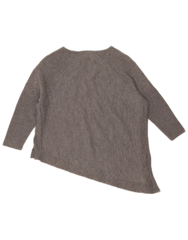 Karen Millen Damen-Pullover mit 3/4-Ärmeln und U-Boot-Ausschnitt, Gr. 10, Größe S, Grau