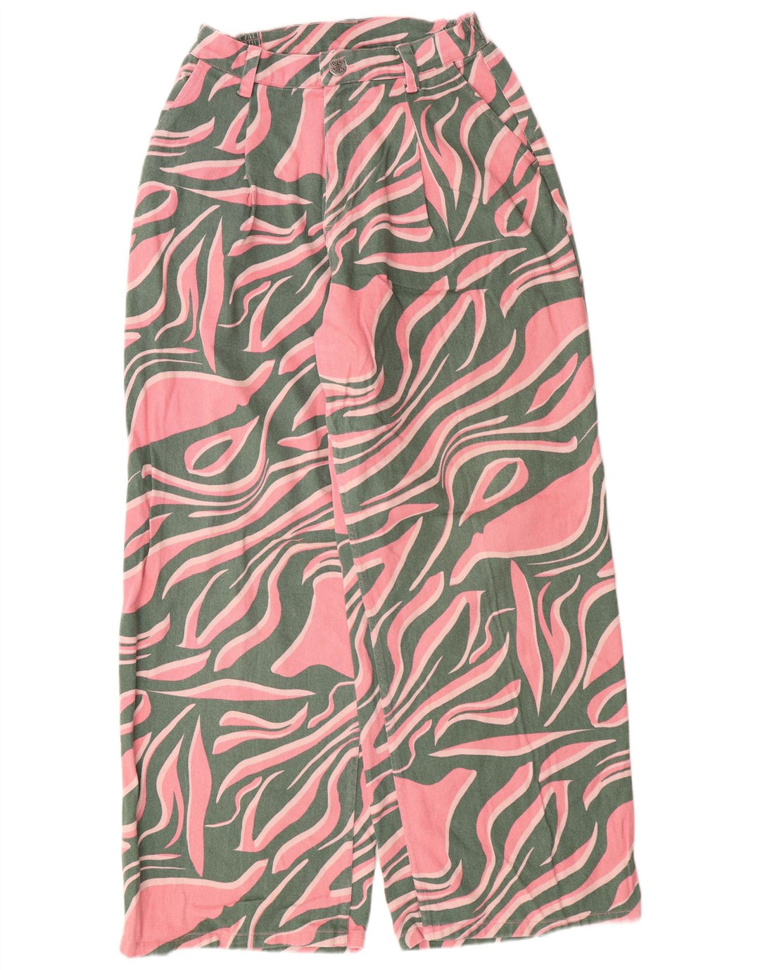 Lucy & Yak Damen-Jeans mit hoher Taille, lockere Passform, W28, L29, Rosa, Baumwolle mit Animal-Print