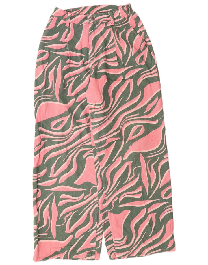 Lucy & Yak Damen-Jeans mit hoher Taille, lockere Passform, W28, L29, Rosa, Baumwolle mit Animal-Print