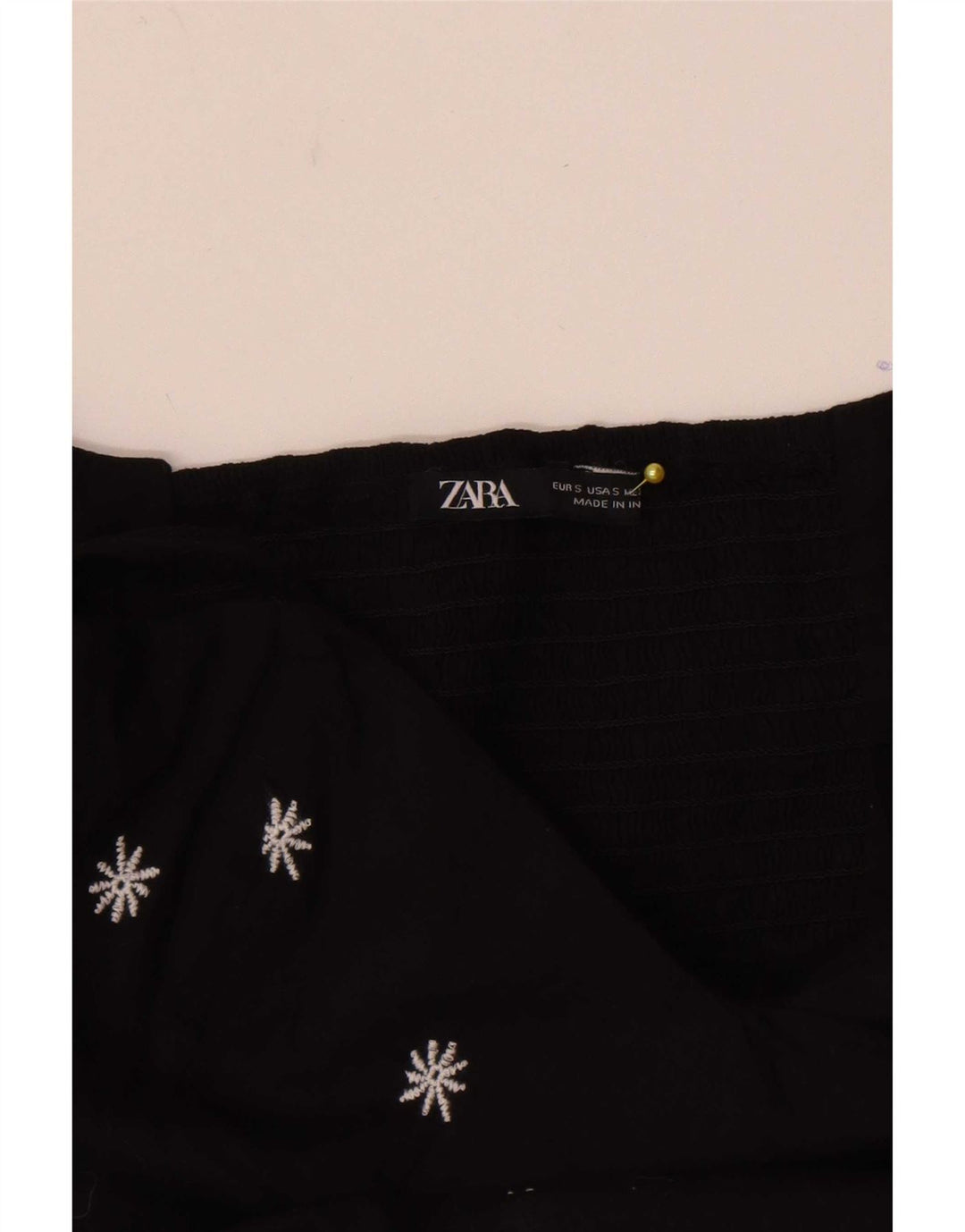 Zara Damen Sommerkleid UK 8 Small Schwarz geblümt