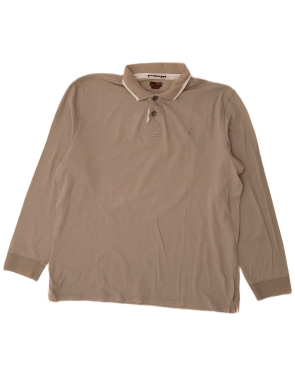Marlboro Classics Herren-Rugby-Poloshirt mit Grafik, langärmlig, 2XL, Grau