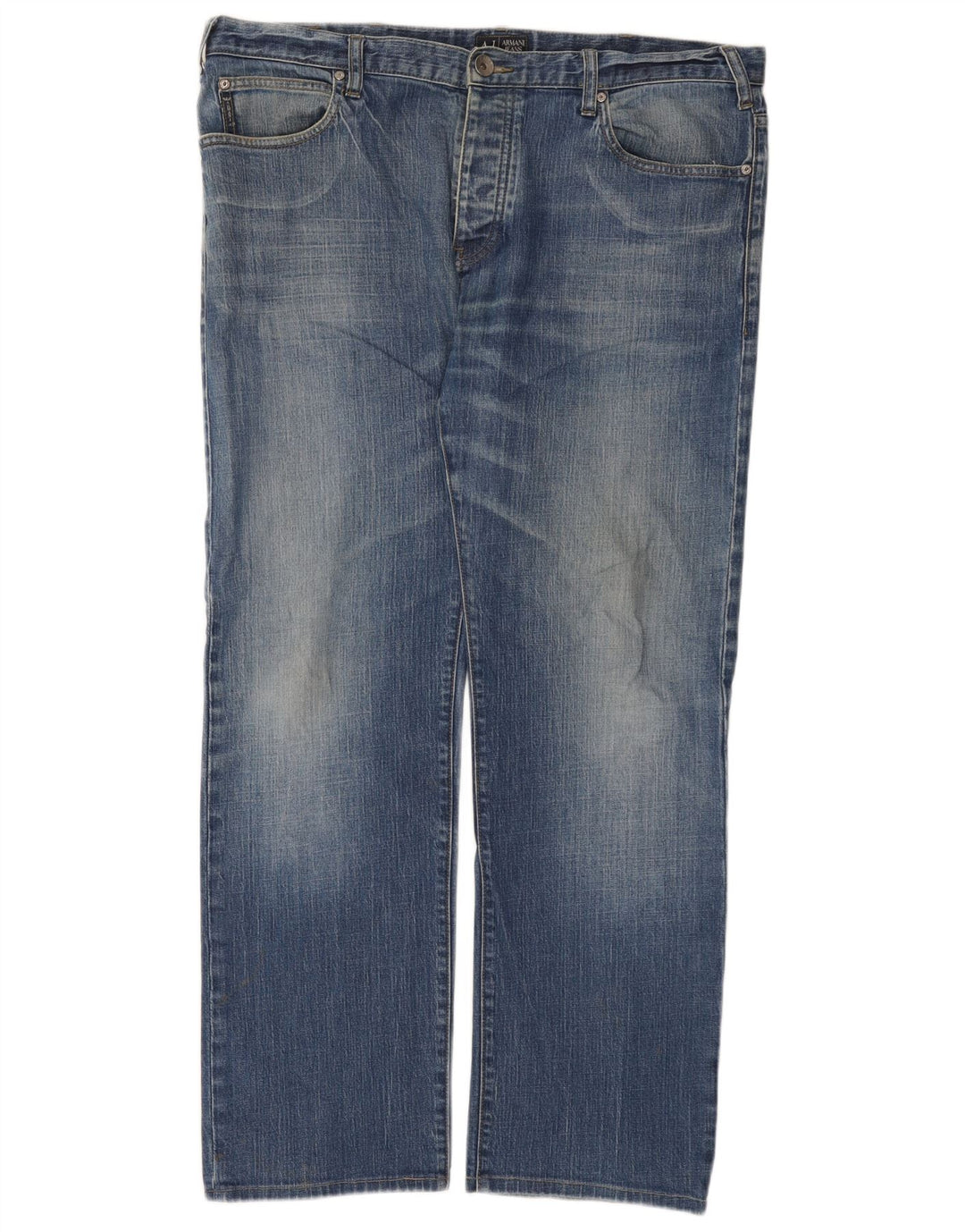 Armani Herren Straight Jeans W36 L30 Blaue Baumwolle