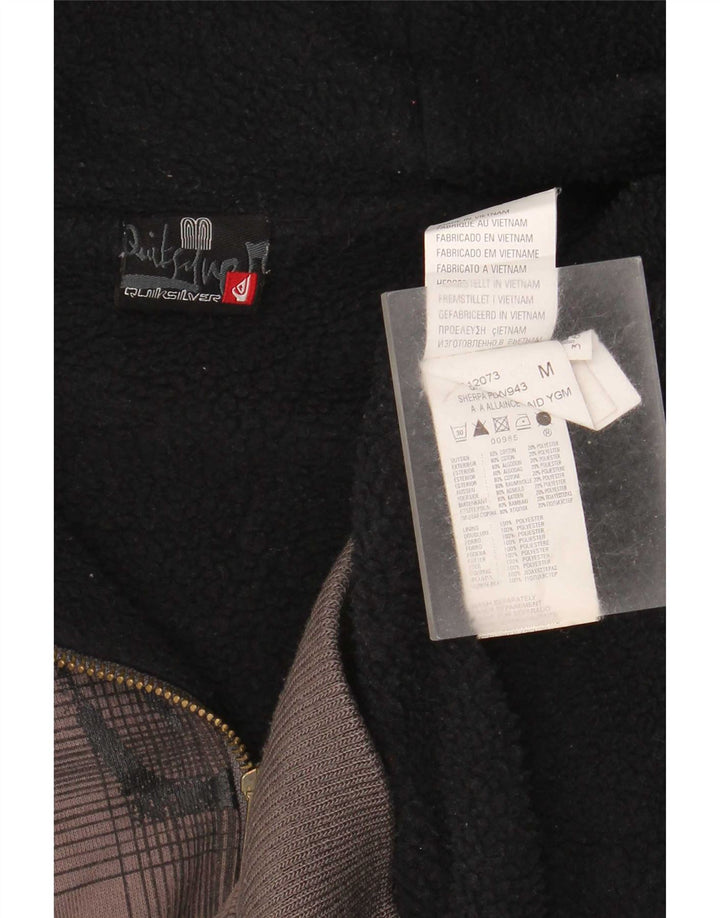 Quiksilver Herren-Kapuzenpullover mit grafischem Reißverschluss, mittelgrau karierte Baumwolle