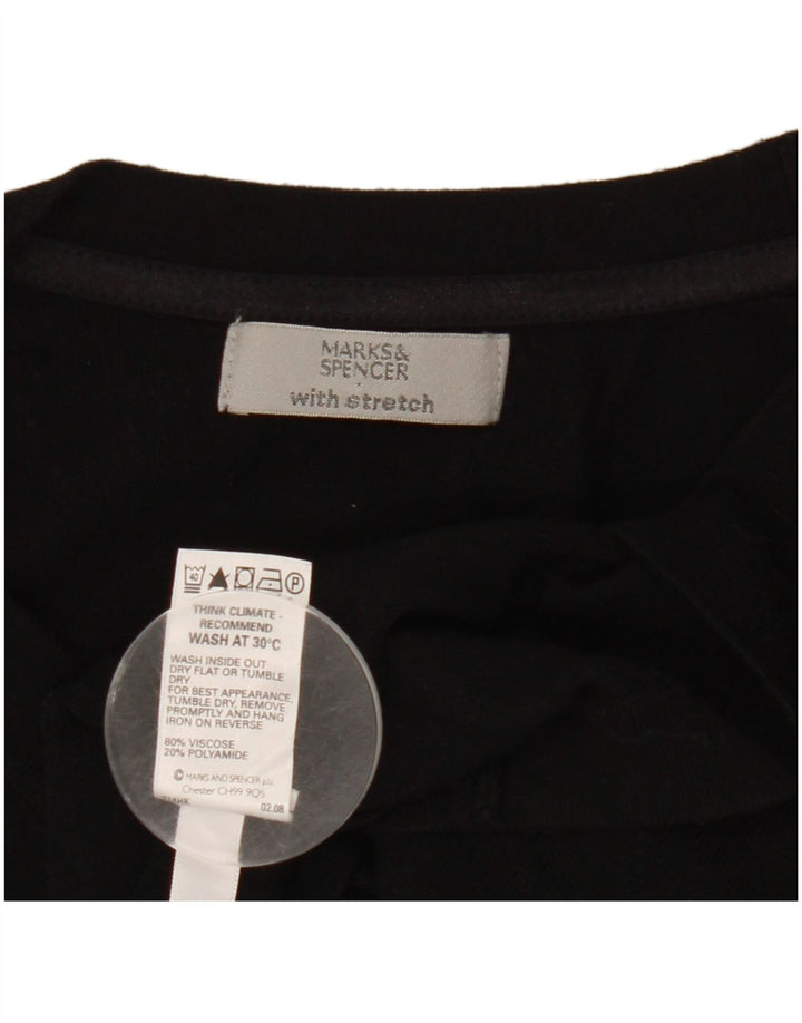 Marks & Spencer Damen Bolero Top UK 14 Mittelschwarze Viskose