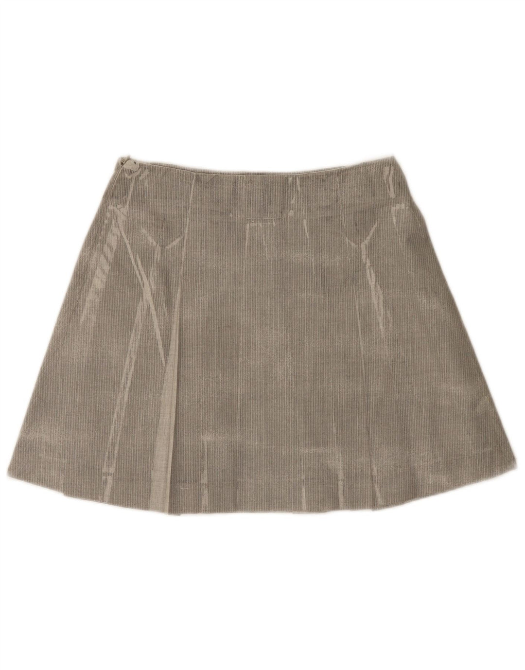 Trussardi Damen Plissee-Minirock IT 42 Medium W28 Graues Fischgrätenmuster