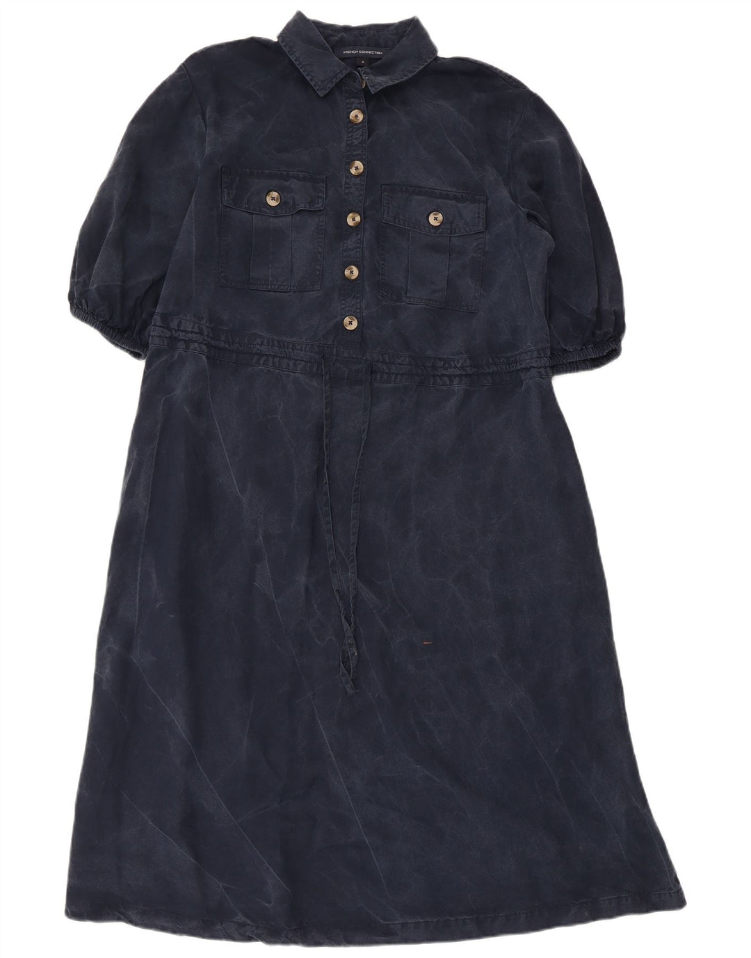 French Connection Damen Maxikleid UK 14 Medium Marineblau Lyocell
