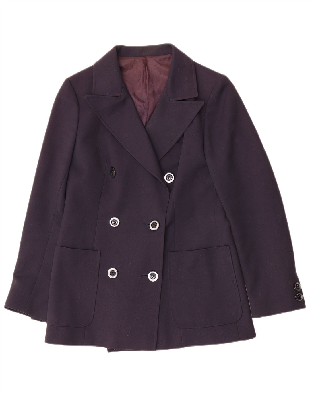 Vintage Damen Zweireihige Blazerjacke IT 42 Medium Navy Blue