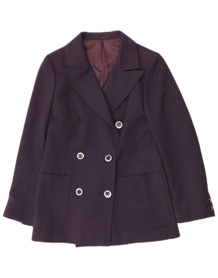Vintage Damen Zweireihige Blazerjacke IT 42 Medium Navy Blue