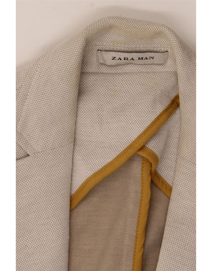 ZARA Herren-Blazer mit 2 Knöpfen, EU 52, groß, grau, Polyester