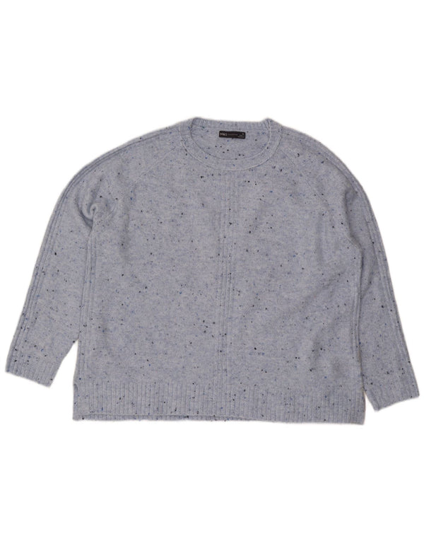 Marks & Spencer Damen-Pullover mit Rundhalsausschnitt, Gr. 18, XL, Blau meliert