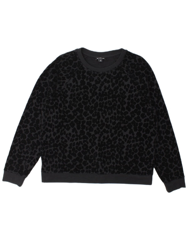 Whistles Damen-Sweatshirt mit lockerer Passform, Gr. 14, Mittelschwarz, Tiermuster