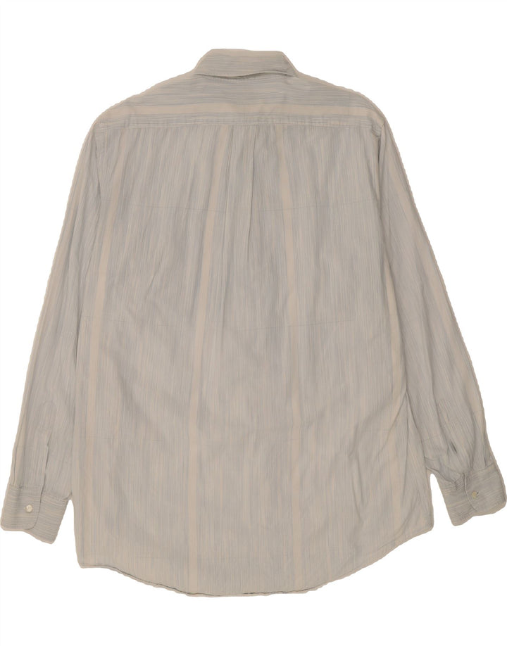 TRUSSARDI Mens Shirt 2XL Blue Striped Vintage Trussardi and Second-Hand Trussardi from Messina Hembry 