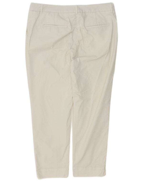Marks & Spencer Damen Gerade geschnittene Hose UK 14 Large W36 L25 Weiß