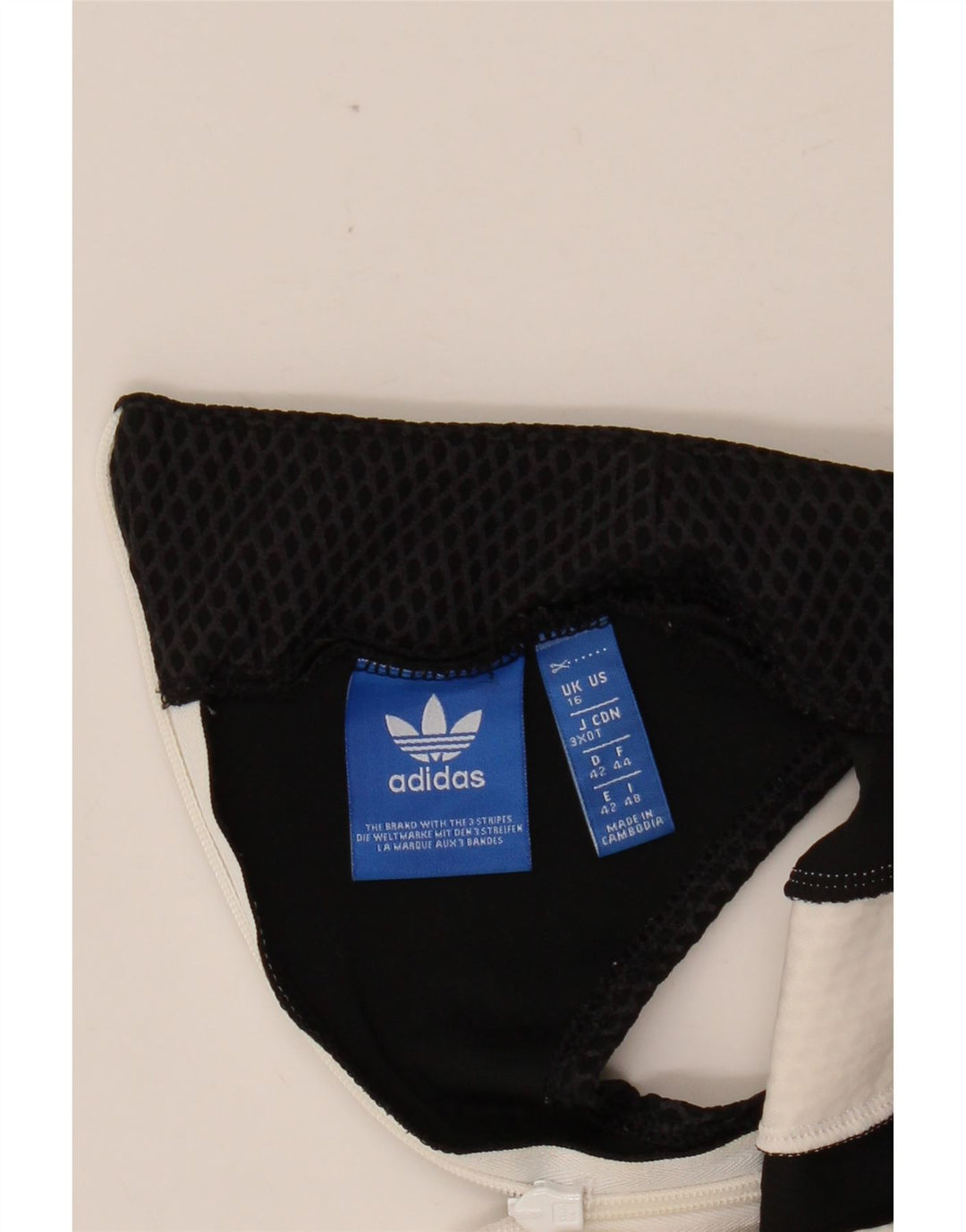 ADIDAS Damen Grafik-Bodycon-Kleid UK 16 Large Weiß Colourblock