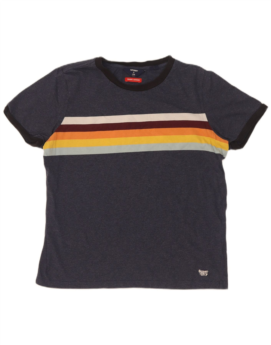 Superdry Herren-T-Shirt-Oberteil, mittelgroß, Marineblau, Farbblock