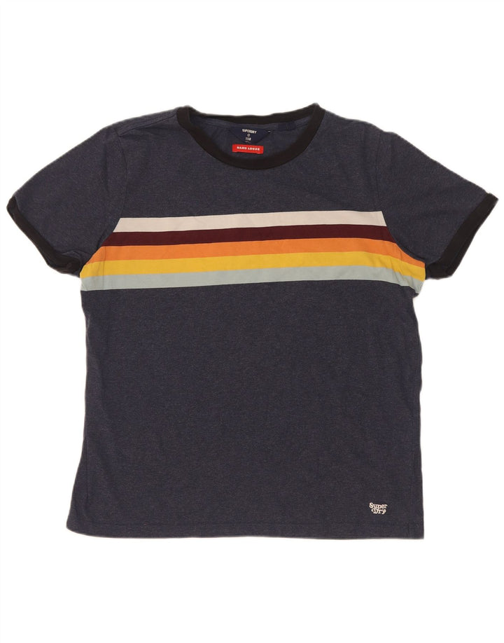 Superdry Herren-T-Shirt-Oberteil, mittelgroß, Marineblau, Farbblock