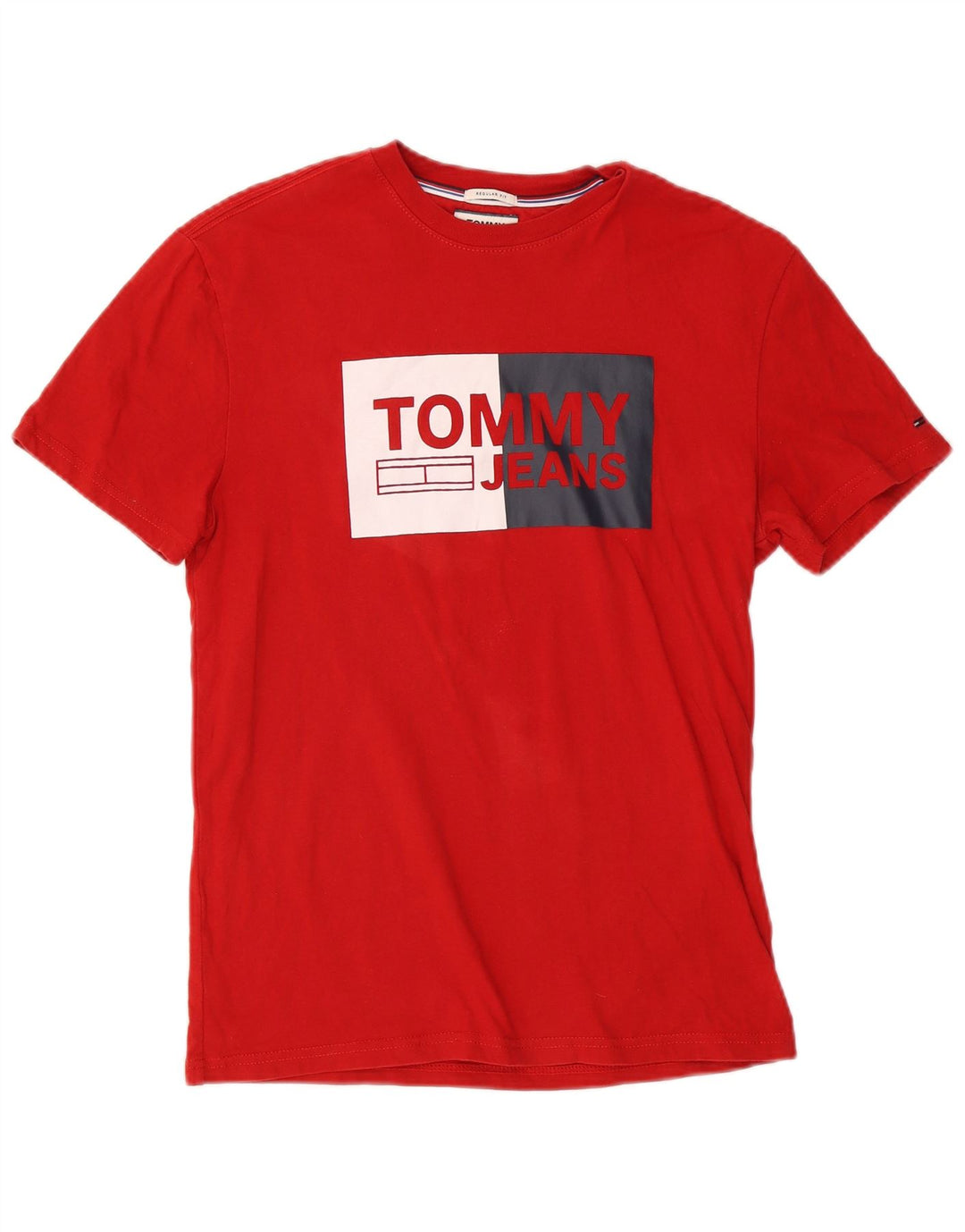 Tommy Hilfiger Herren-T-Shirt mit normaler Passform, Grafik, Größe S, Rot