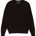 Tommy Hilfiger Herren-Pullover mit V-Ausschnitt, XL, braune Lammwolle