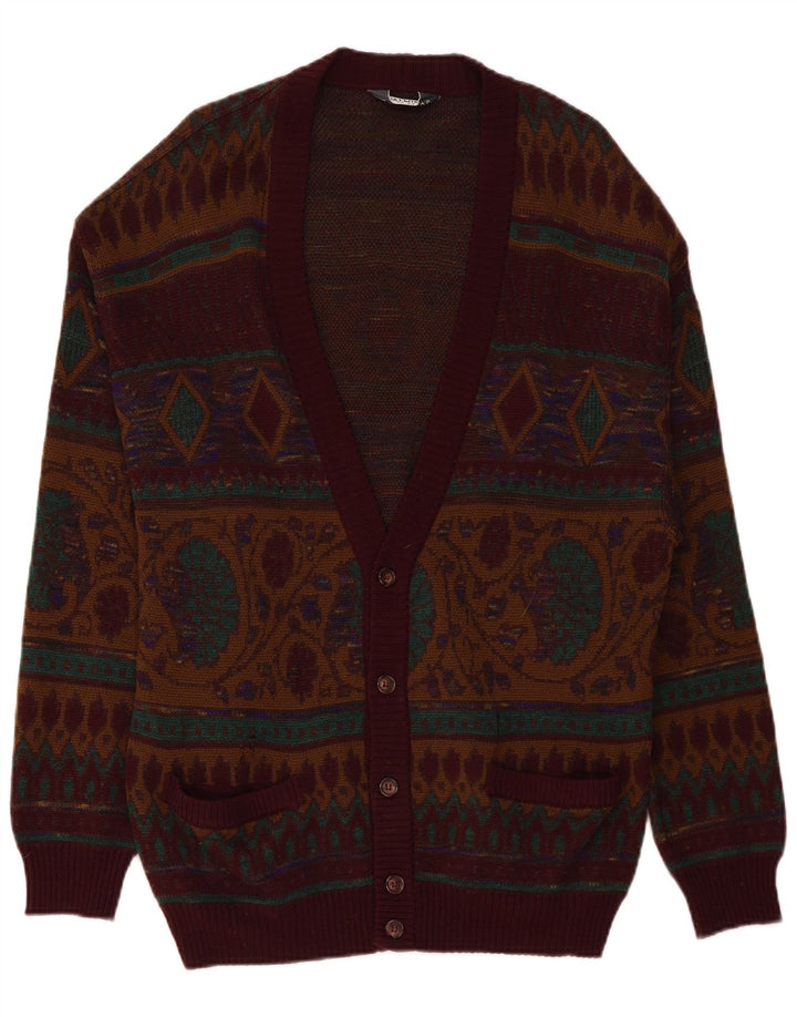 DALMINE Herren-Strickjacke, groß, burgunderrote Wolle