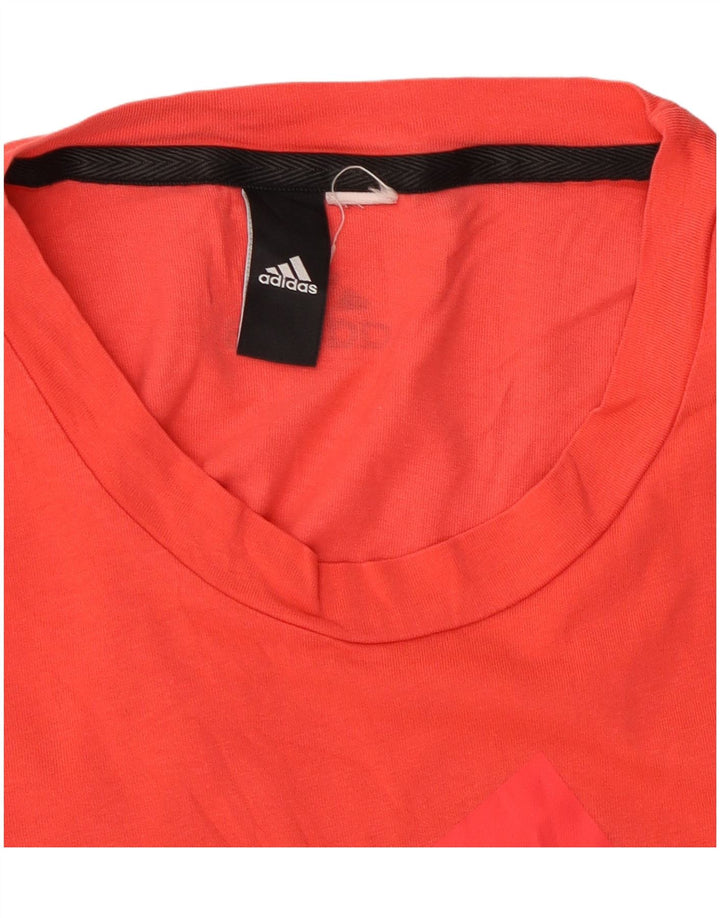 ADIDAS Damen Grafik T-Shirt Top UK 12 Mittelrot