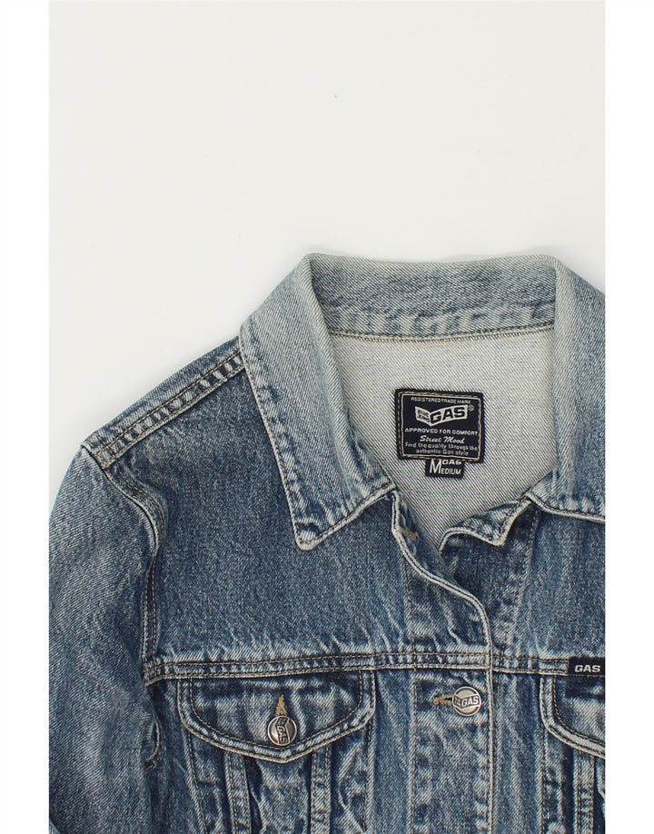 GAS Womens Denim Jacket UK 12 Medium Blue Cotton Vintage Gas and Second-Hand Gas from Messina Hembry 