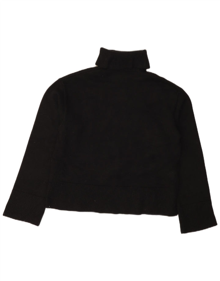 Rollkragenpullover für Damen von Zara, Gr. 14, mittlere schwarze Viskose