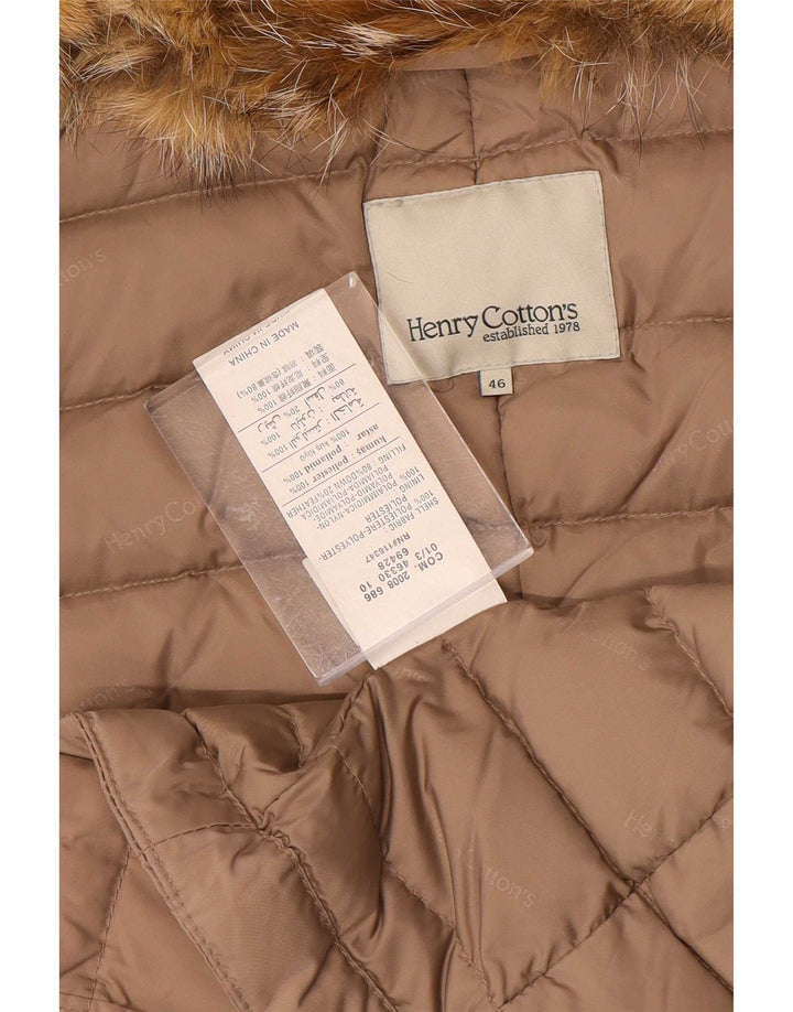 Henry Cottons Damen Wattierte Jacke IT 46 Large Braun Polyester
