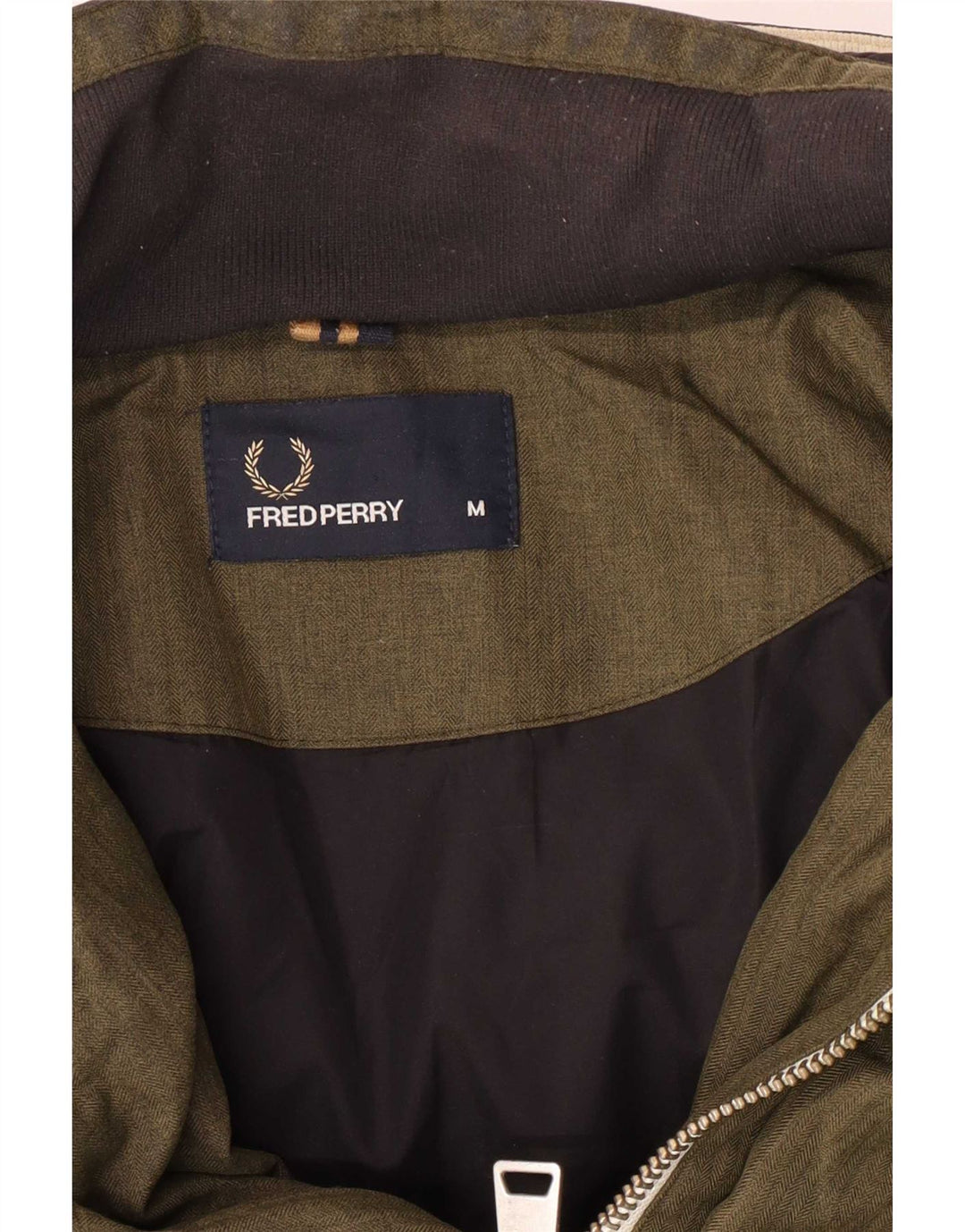 Fred Perry wattierte Herrenjacke mit Kapuze, UK 38, mittelkhaki