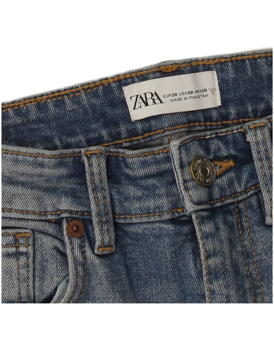 Zara Damen Bootcut Jeans EU 38 Small W28 L26 Blau