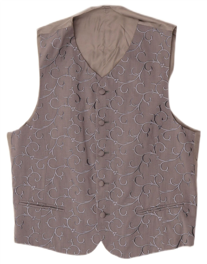 Vintage Herren Weste Mittelgrau Paisley