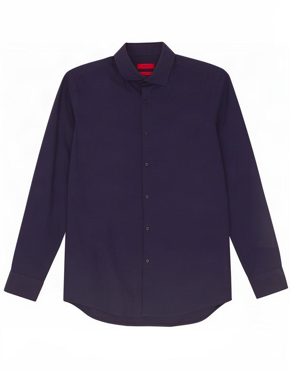 Hugo Boss Herren Slim Fit Hemd Größe 42 16 1/2 Large Marineblaue Baumwolle