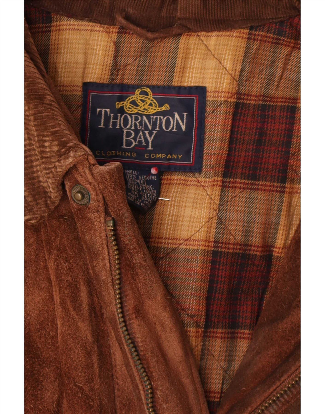 Thornton Bay Herren Wildlederjacke UK 44 2XL Braunes Leder