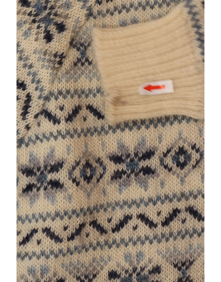 Silvy Herren Pullover mit Rundhalsausschnitt IT 48 Mittelbeige Fair Isle
