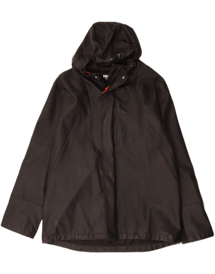 Helly Hansen Herren-Kunstlederjacke mit Kapuze, UK 38, mittelschwarzes Polyvinyl