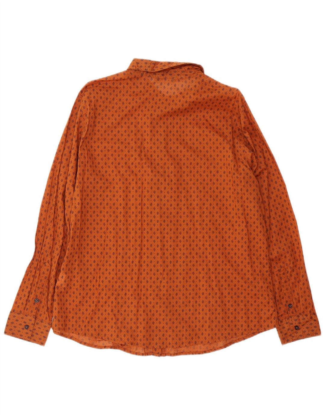 BENETTON Damenhemd UK 18 XL Braun geblümte Baumwolle