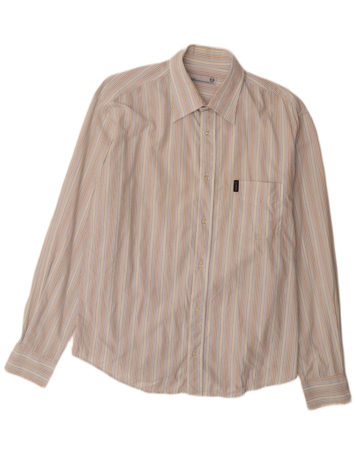 SERGIO TACCHINI Mens Milano Shirt XL Multicoloured Striped Cotton