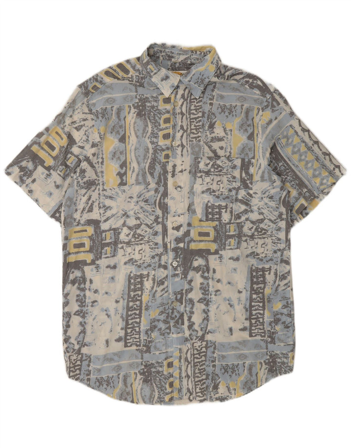 Vintage Herren Hemd mit abstraktem Muster, Größe 14 1/5 37/38, mittelmehrfarbig