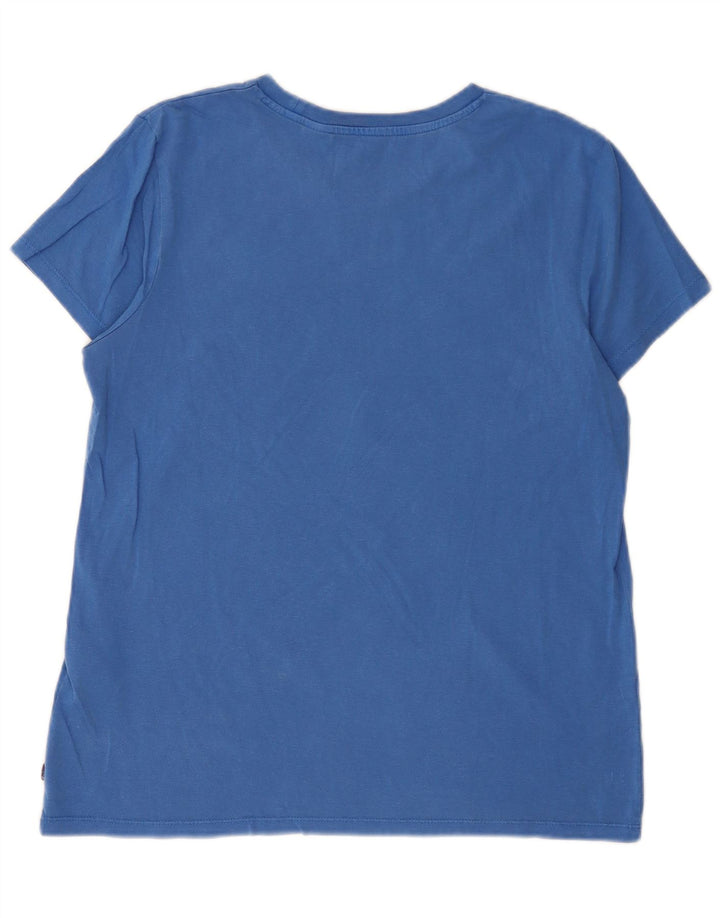 LEVI'S Damen Grafik-T-Shirt-Oberteil UK 16 Large Blau