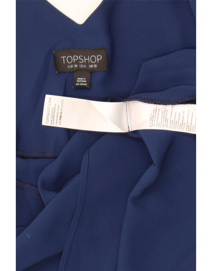Topshop Damen Cami Top UK 10 Small Marineblau Polyester
