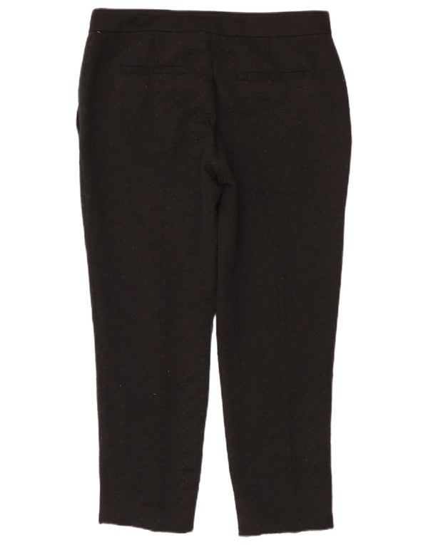 Schmale, verkürzte Damenhose von Zara, mittelgroß, W28, L25, schwarz geflecktes Polyester