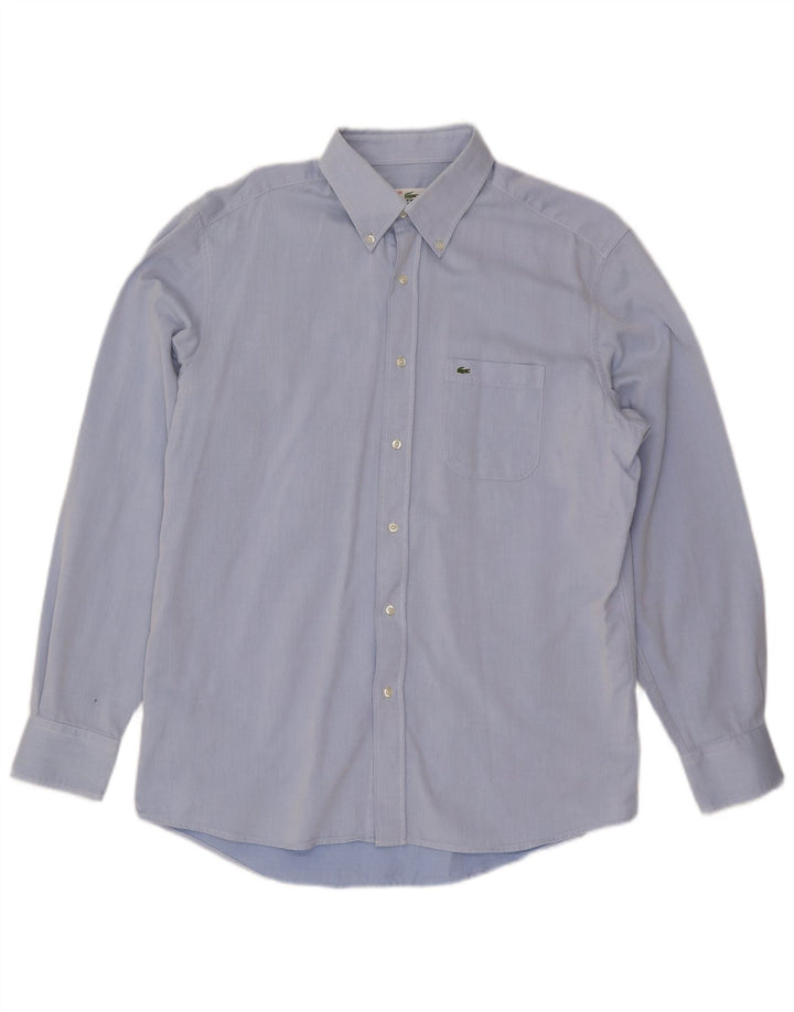 LACOSTE Herren-Hemd mit normaler Passform, Größe 43, große blaue Baumwolle