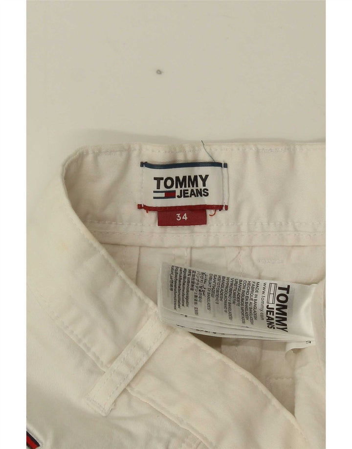 Tommy Hilfiger Herren-Chinoshorts, W34, groß, weiße Baumwolle