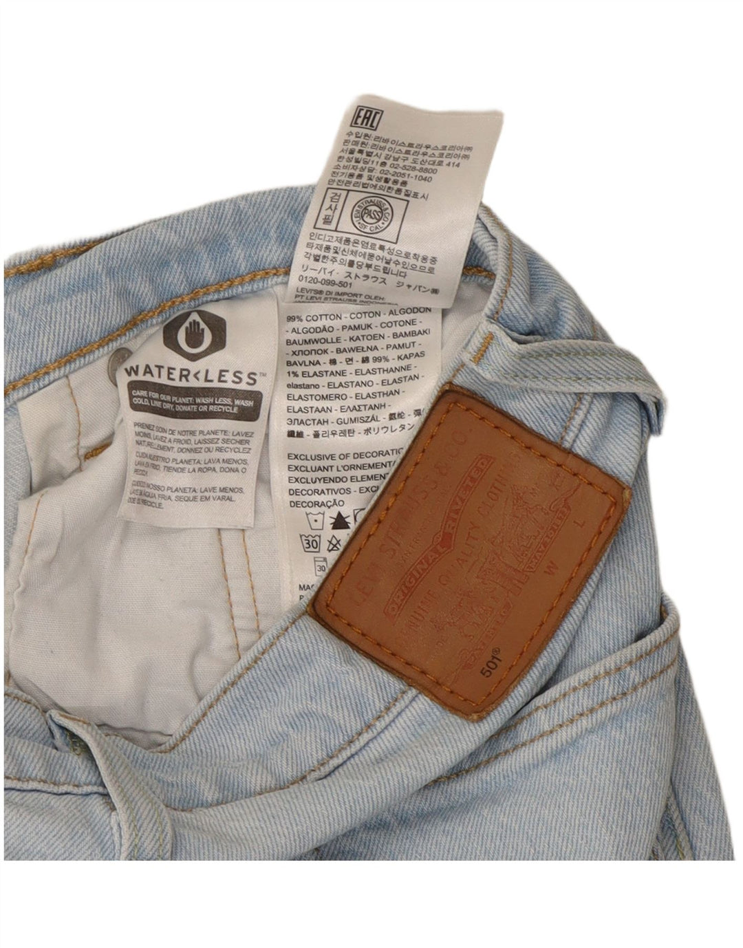 Levi's Damen 501 Straight Jeans W27 L26 Blaue Baumwolle