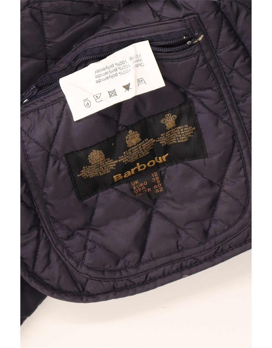 Barbour Damen Steppjacke UK 12 Medium Marineblau Polyester