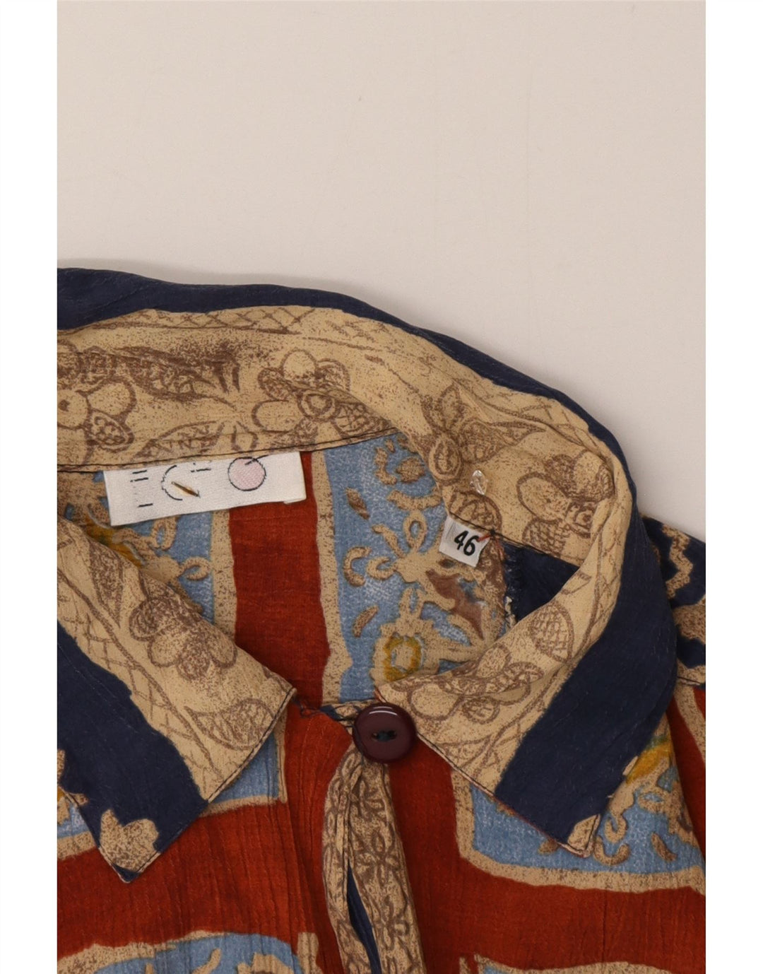 Vintage Damen Übergroßes Hemd EU 46 XL Mehrfarbig Geometrisch