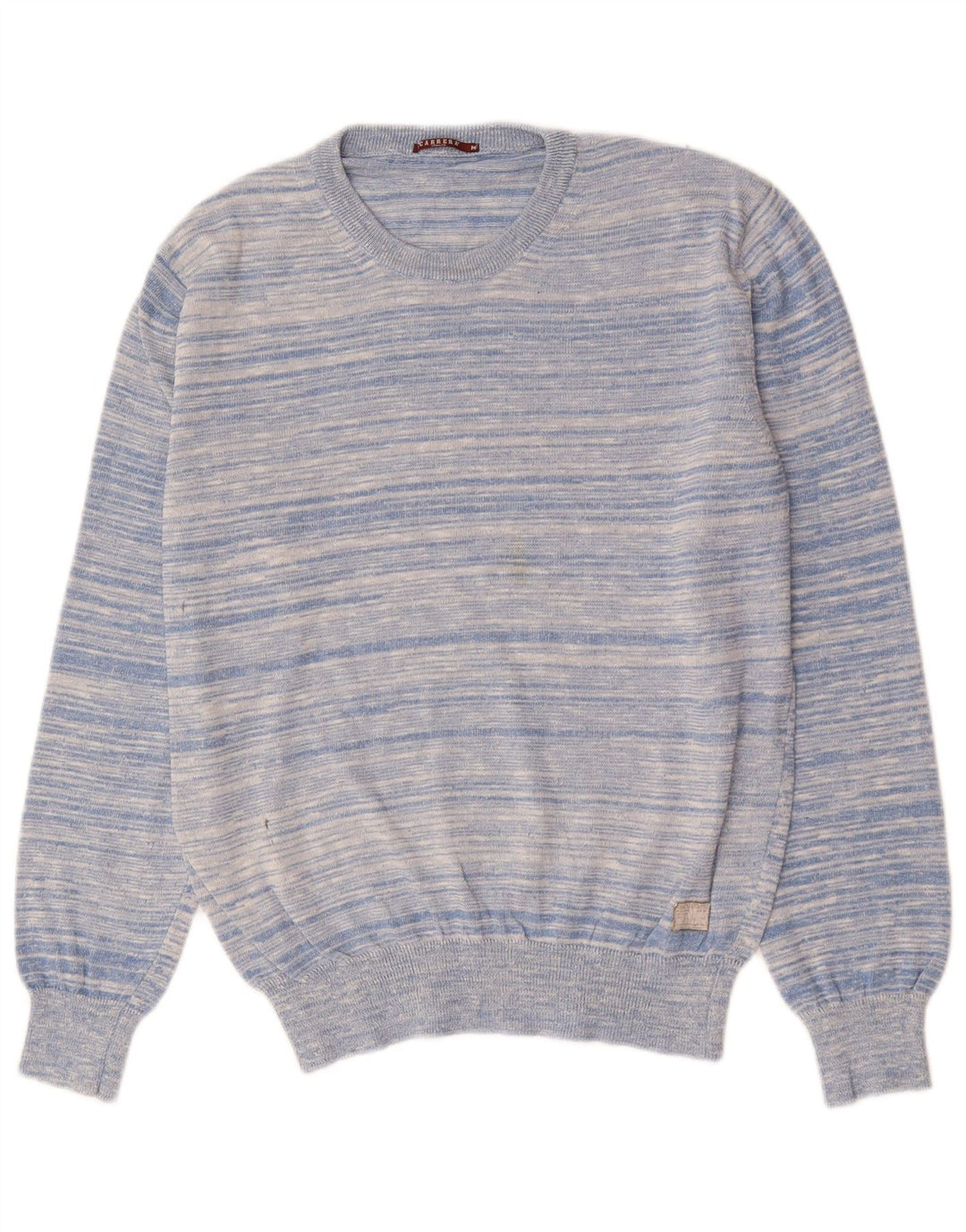 CARRERA Herren-Pullover mit Rundhalsausschnitt, mittelblau, gestreift, Baumwolle