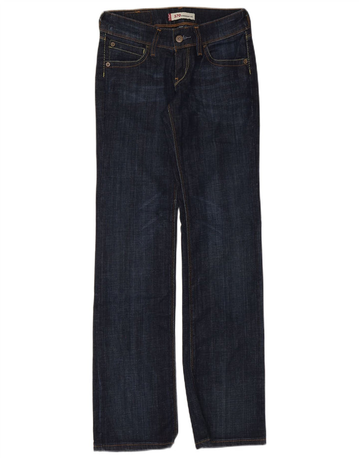 Levi's Damen 570 Straight Jeans W26 L32 Marineblaue Baumwolle