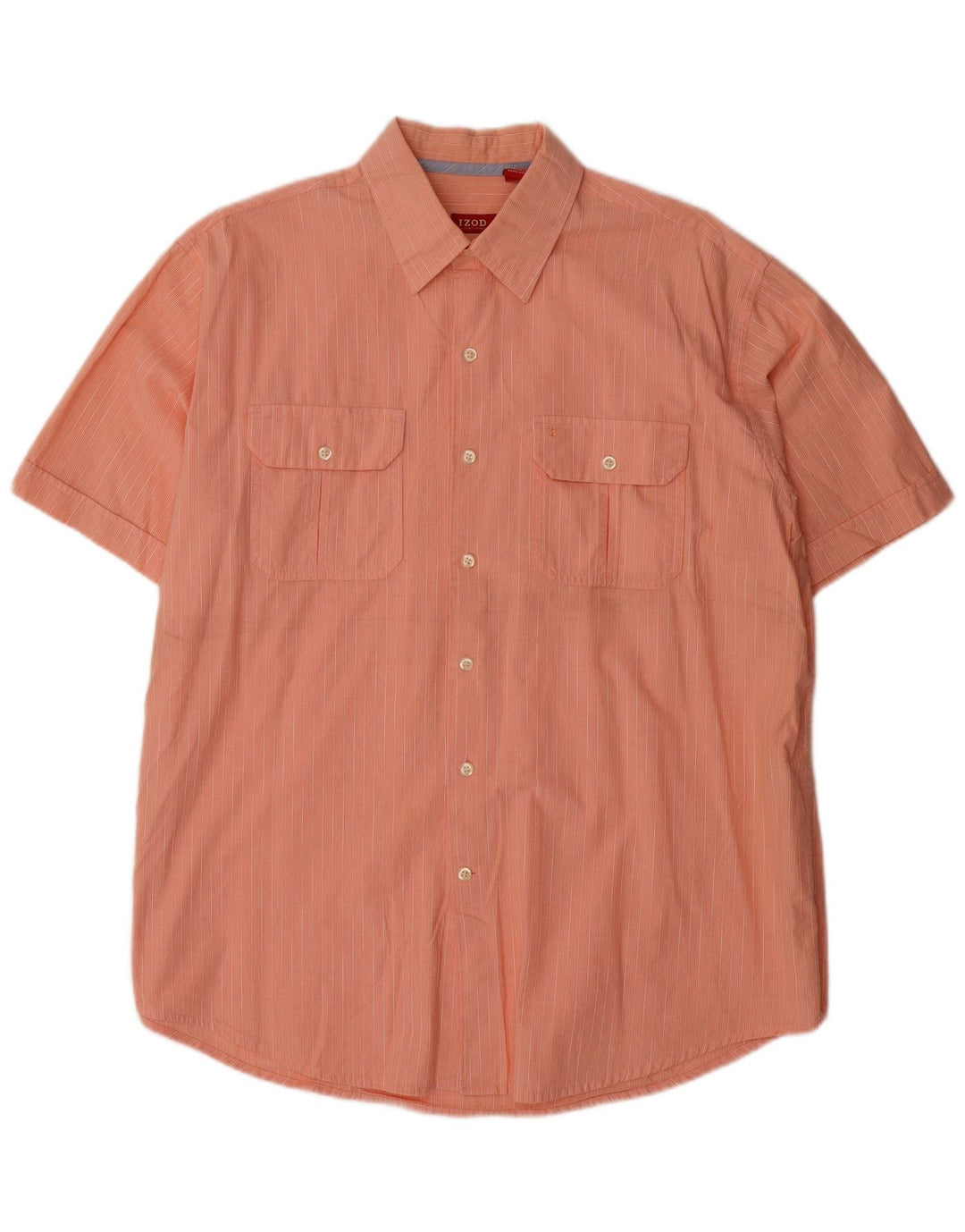 IZOD Herren-Kurzarmhemd, groß, orange gestreift, Baumwolle