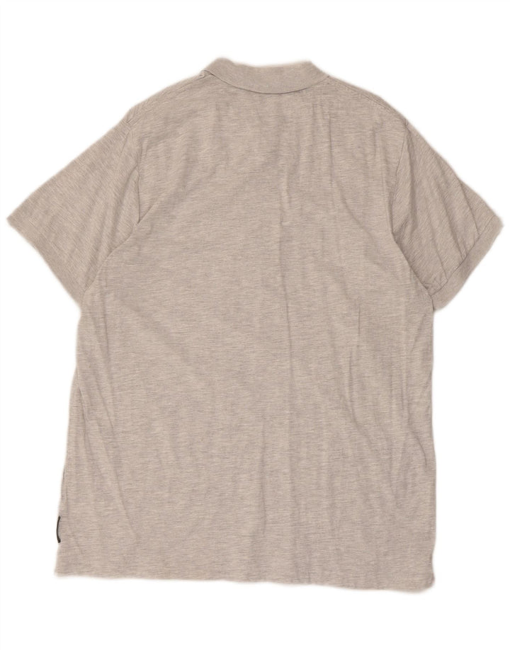 French Connection Herren-Poloshirt 2XL aus grauer Baumwolle