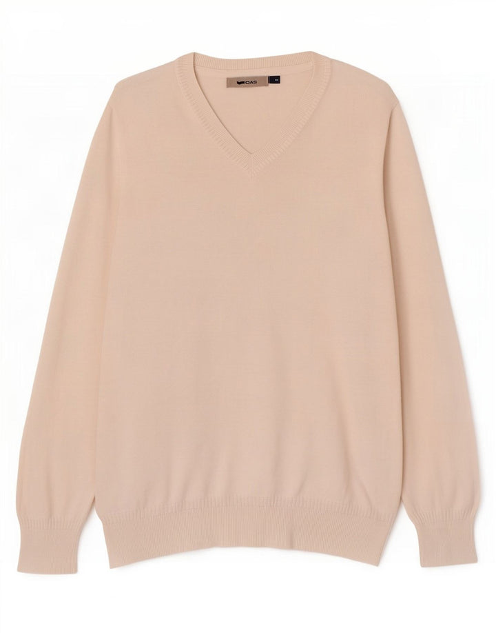 Gas Herren-Pullover mit V-Ausschnitt, Größe S, Weiß